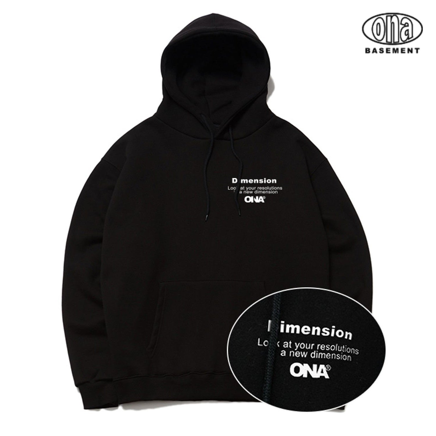 [ONA] 2ND Dimension Lettering Line Hoodie _BLACK [最終在庫]即出荷