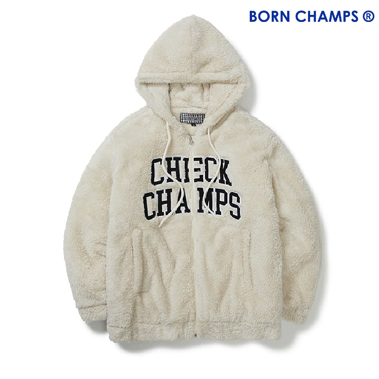 [BORN CHAMPS ] BC CM Boa Fleece Logo Hooded Zip-up _IVORY[最終在庫]即出荷