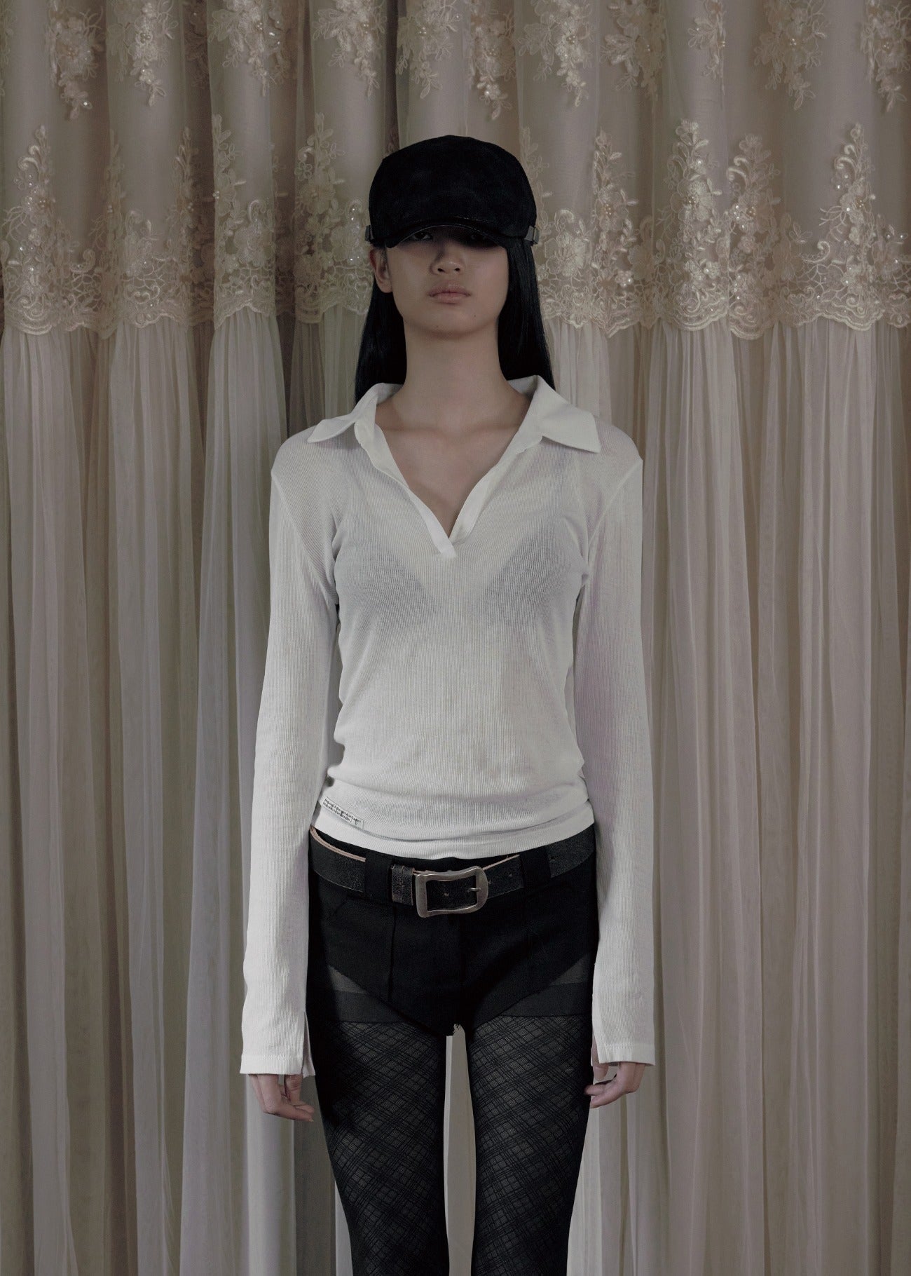 Bohemian Seoul [ 2ND REORDER ] SHEER COLLAR LONG SLEEVE, WHITE