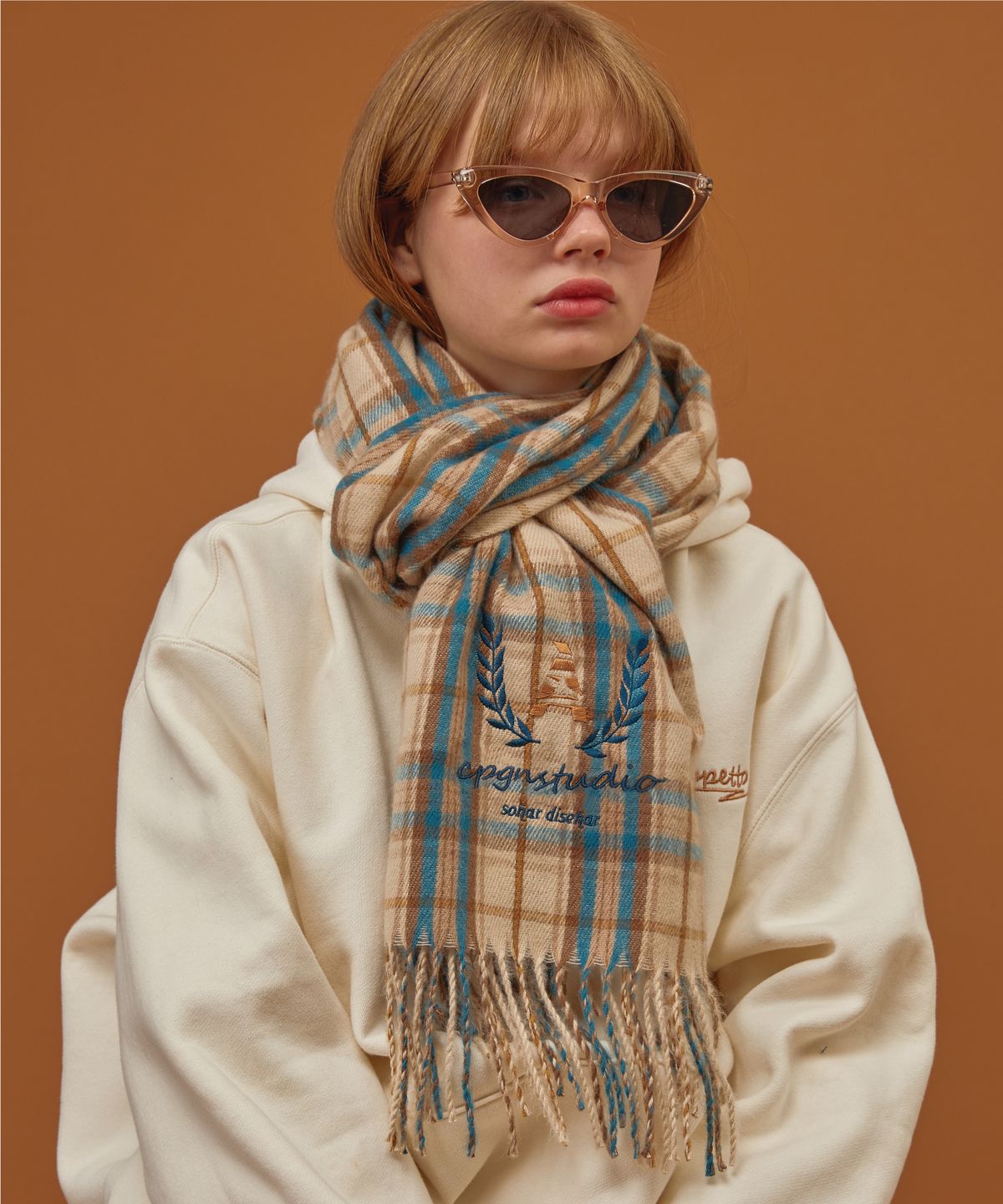 [CPGN STUDIO] Heritage Check Muffler_Beige [最終在庫] 即出荷