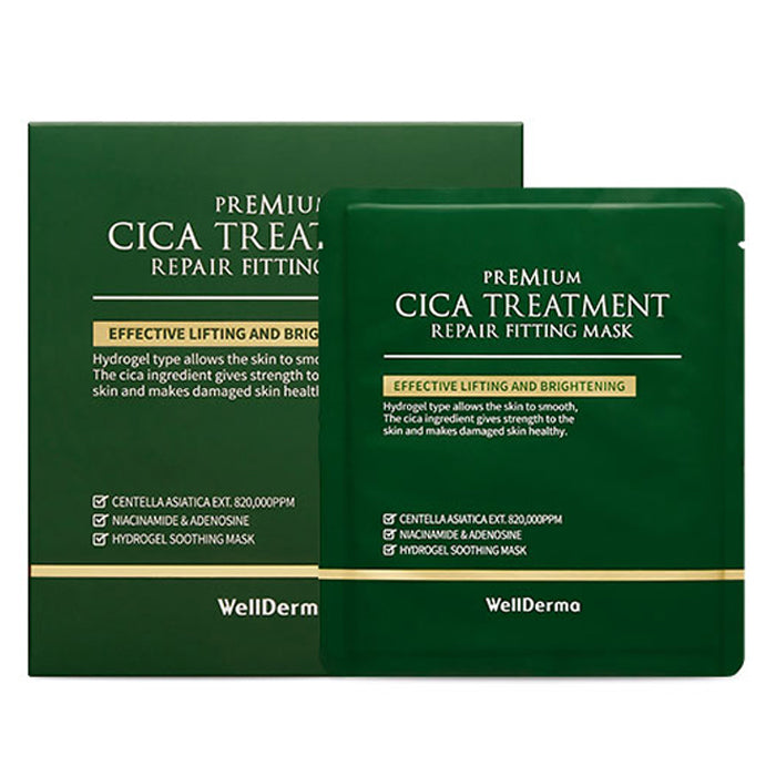 [WellDerma] PREMIUM CICA TREATMENT REPAIR FITTING Mask Pack 25ml (4個×1set) 韓国化粧品