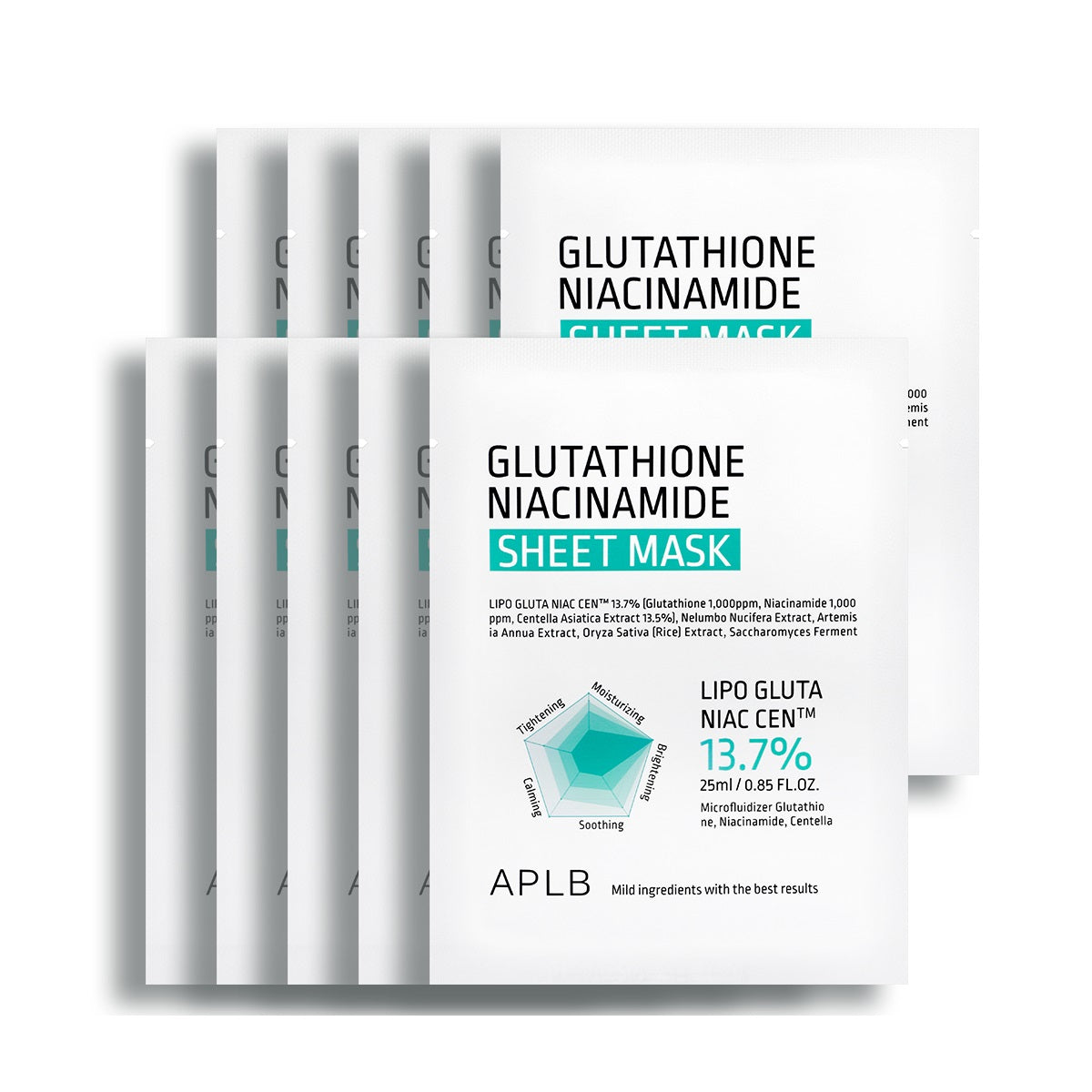 [APLB] GLUTATHIONE NIACINAMIDE MASK PACK 25ml (10個×1set) 韓国化粧品