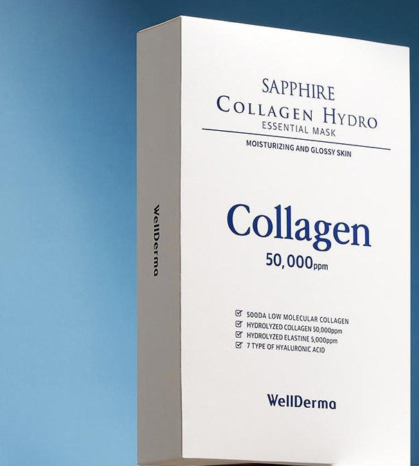 [WellDerma] SAPPHIRE COLLAGEN HYDRO ESSENTIAL Mask Pack 30ml (10個×1set) 韓国化粧品