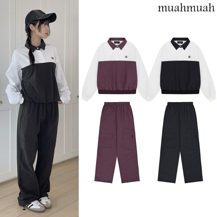 [muahmuah] [SET] PIGMENT ANORAK PANTS SET UP 2色 女性服 dailylook