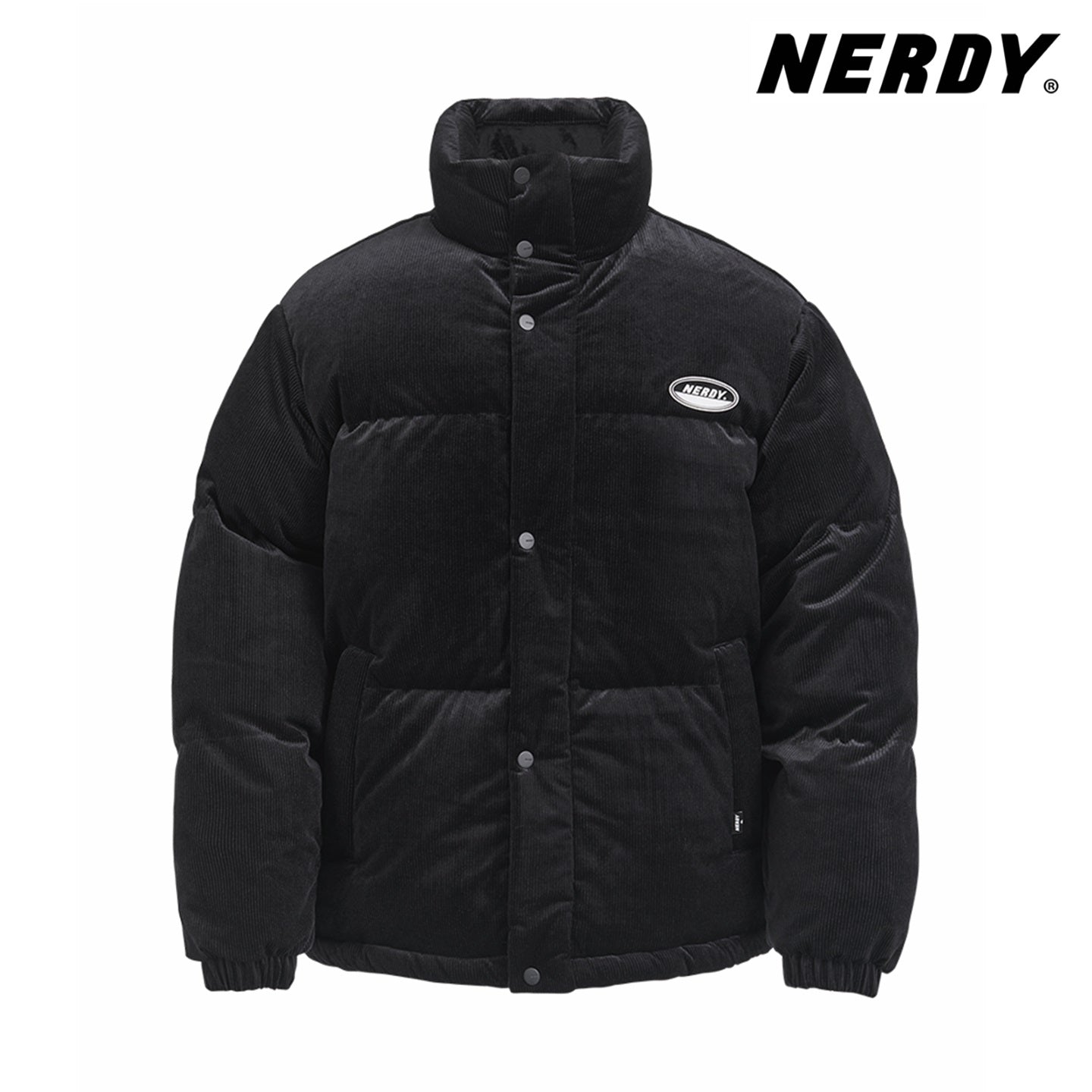 [NERDY] Corduroy velvet down jacket black [最終在庫]即出荷