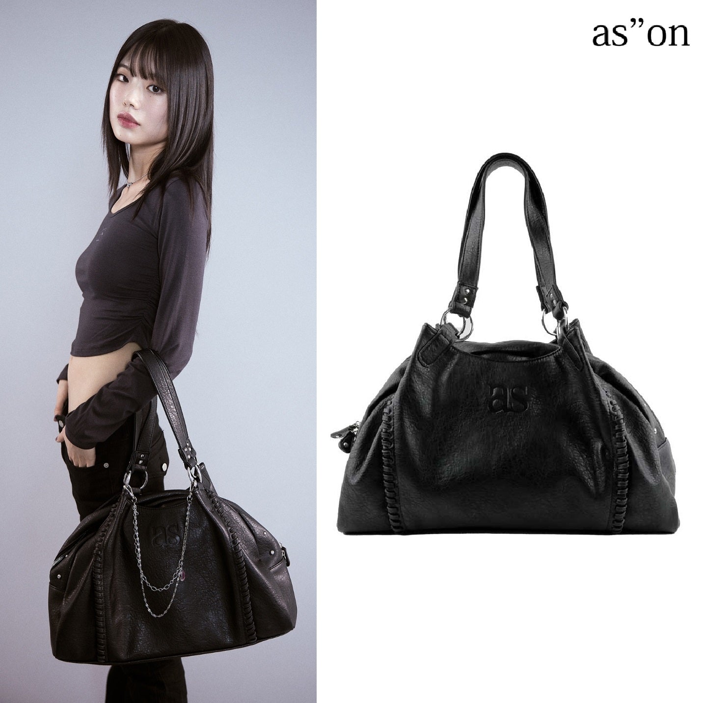 [as on] BONITA BIG BAG / BLACK 韓国人気