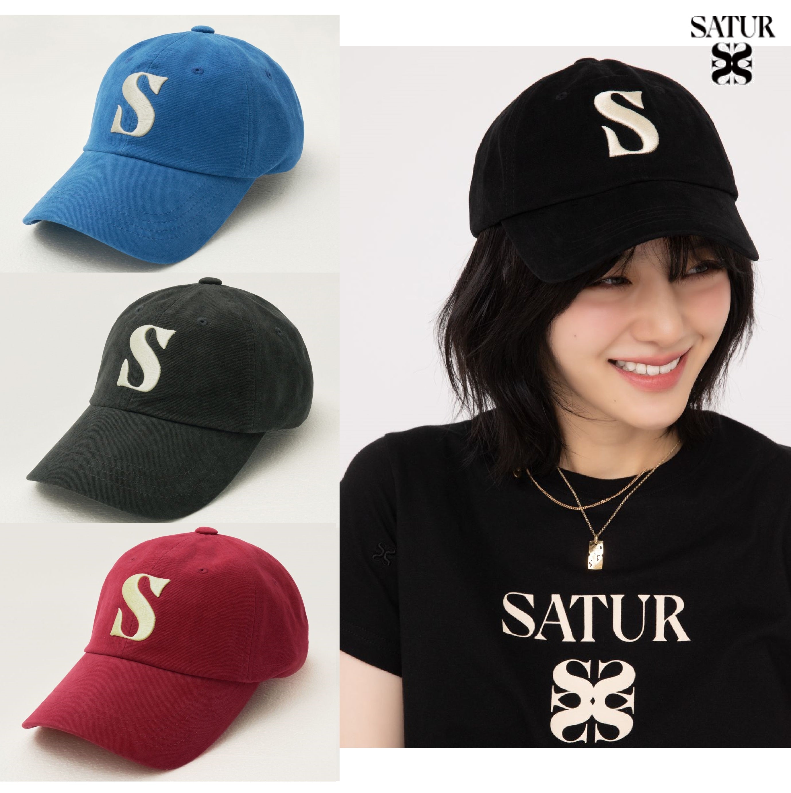 [SATUR] Vintage casual ball cap 4色 韓国ファッション カップルアイテム