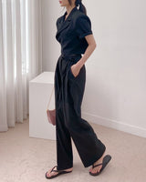 【韓国女性人気ファッション】リボンストラップワイドスラックスパンツ - コクモト KOCUMOTO