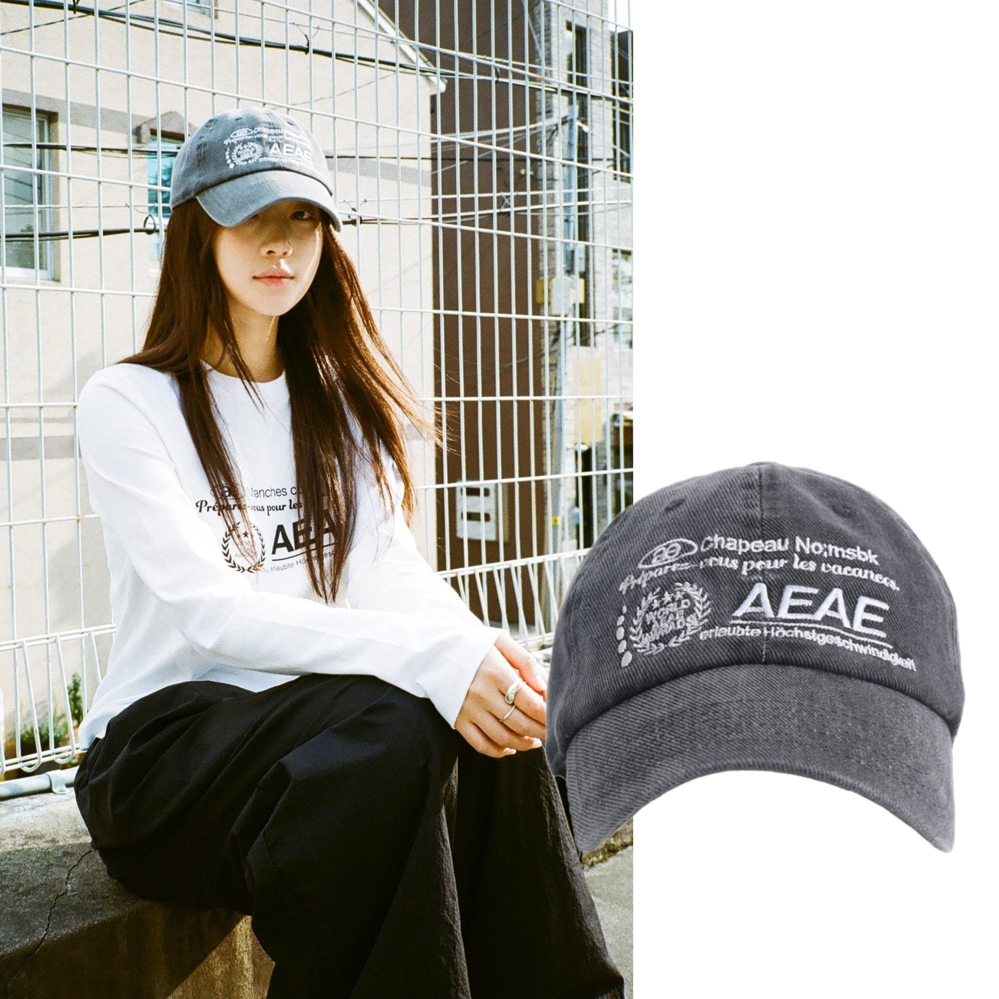 [AEAE] [韓国人気ベストグッズ] New Logo Pigment Ball Cap [Black] - コクモト KOCUMOTO
