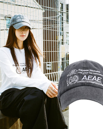 [AEAE] [韓国人気ベストグッズ] New Logo Pigment Ball Cap [Black] - コクモト KOCUMOTO