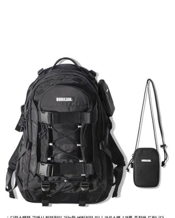 [BUBILIAN] Deluxe Backpack_Black 37L (+ mini bag) 新学期 韓国人気 学生バッグ STRAP,KEY HOLDER - コクモト KOCUMOTO