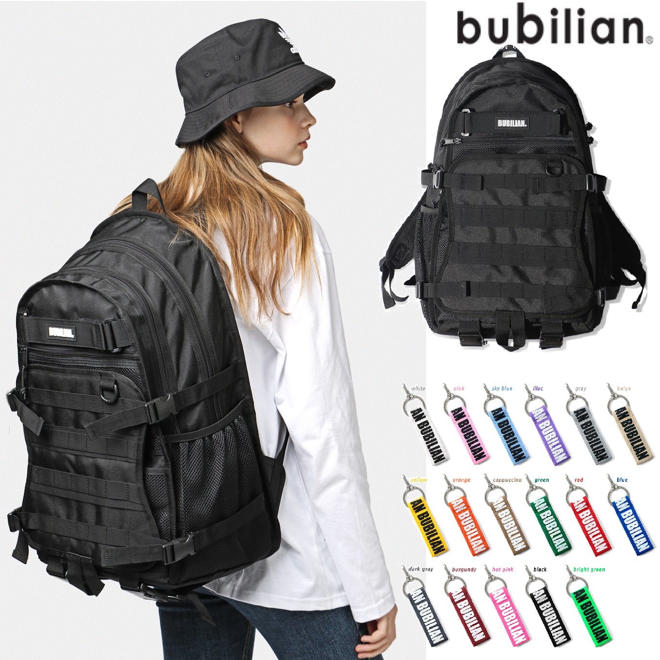 [BUBILIAN] Sniper backpack_Black 新学期 韓国人気 学生バッグ KEY HOLDER - コクモト KOCUMOTO