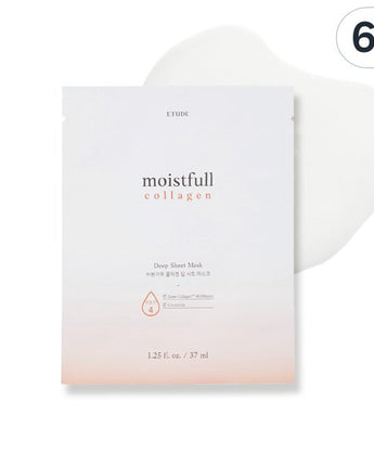 [ETUDE] moistfull collagen Deep Sheet MASK PACK (37ml x 6P) 韓国化粧品 - コクモト KOCUMOTO