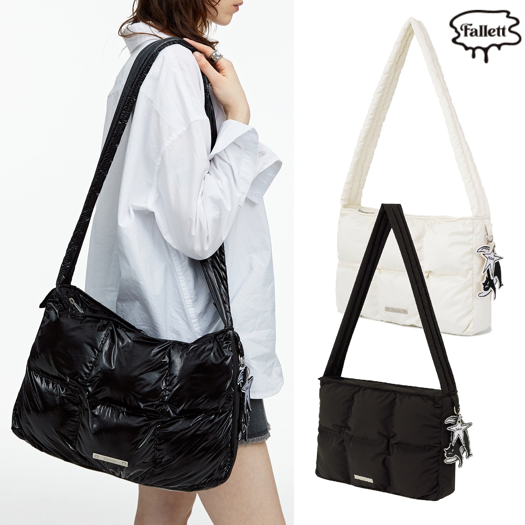 [FALLETT] 24 S/S Nero Badge Padded Bag 3色 新商品 デイリーバッグ - コクモト KOCUMOTO