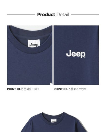 [Jeep] Classic Small Logo Half-Sleeves 6色 (JN5TSU092) 韓国ファッション カップルアイテム - コクモト KOCUMOTO