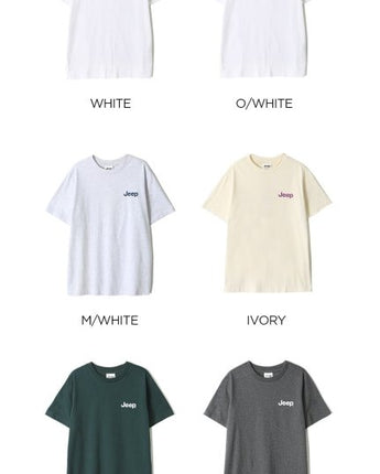 [Jeep] Classic Small Logo Half-Sleeves 6色 (JN5TSU092) 韓国ファッション カップルアイテム - コクモト KOCUMOTO