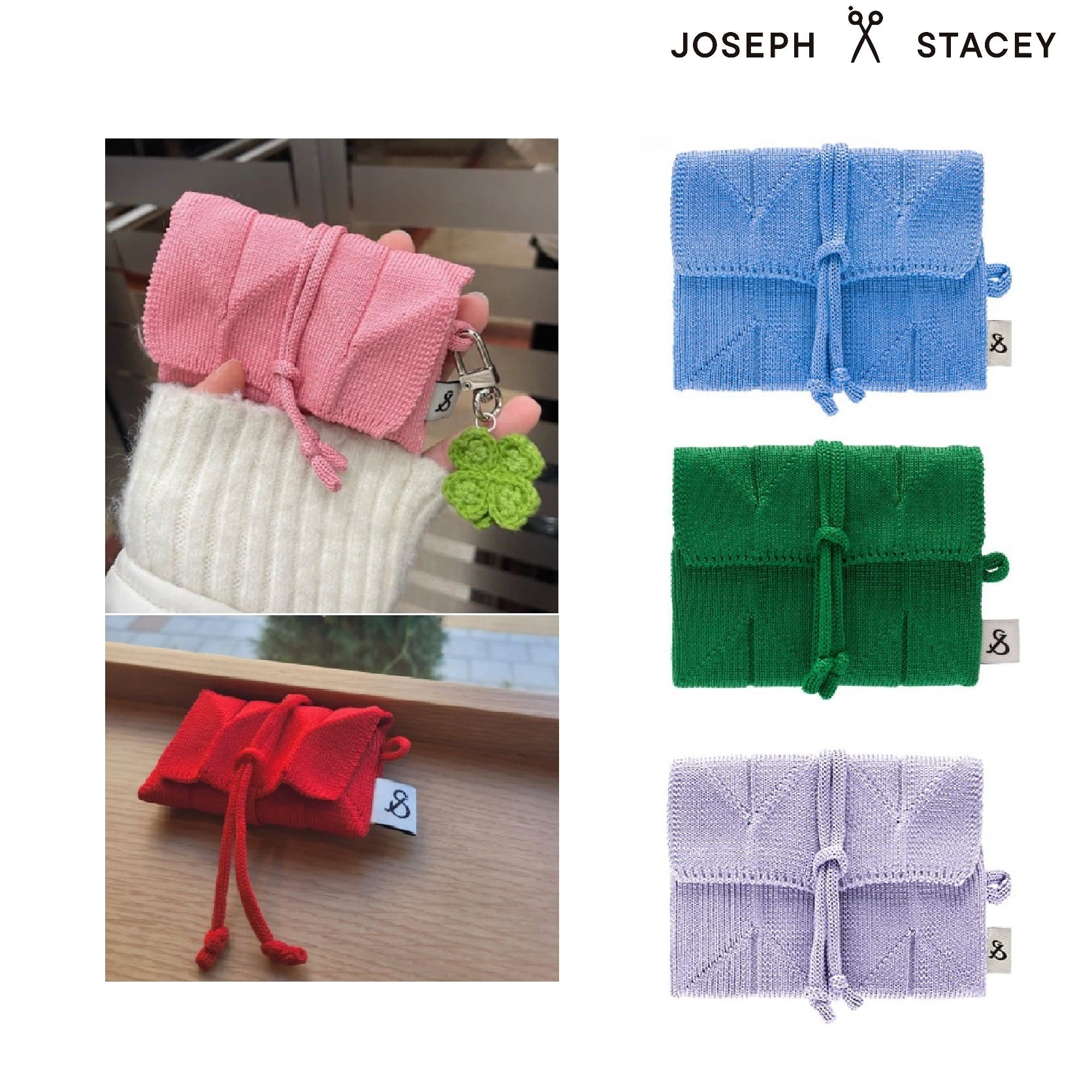 [JOSEPH&STACEY] Lucky Pleats Knit Card Wallet (ALL) 5色 女性財布 韓国ブランド 韓国人気 - コクモト KOCUMOTO