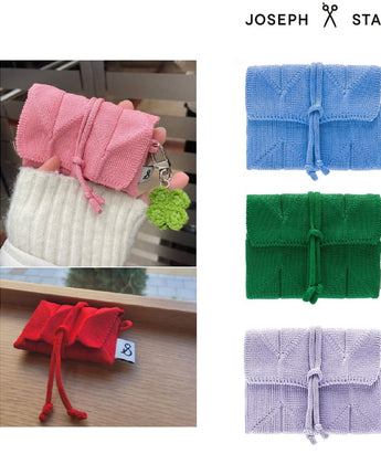 [JOSEPH&STACEY] Lucky Pleats Knit Card Wallet (ALL) 5色 女性財布 韓国ブランド 韓国人気 - コクモト KOCUMOTO