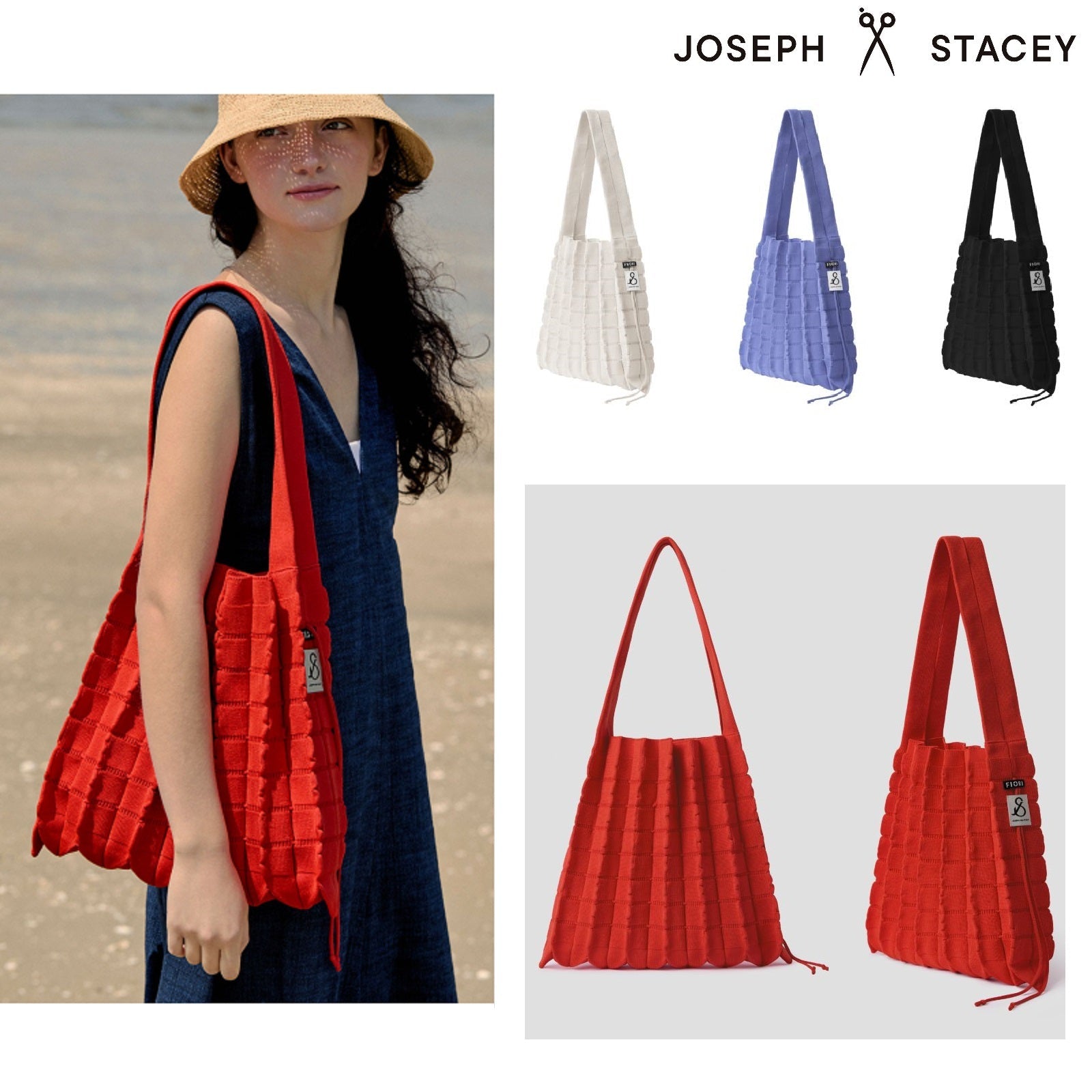 [JOSEPH&STACEY] Lucky Pleats Knit L Fiori (ALL) 4色 新商品 女性バッグ Eco bag - コクモト KOCUMOTO