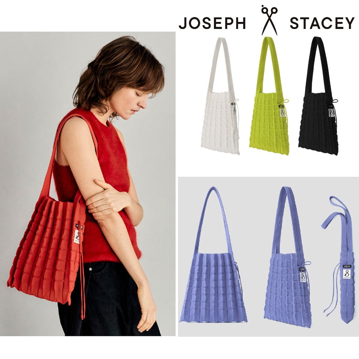 [JOSEPH&STACEY] Lucky Pleats Knit M Fiori (ALL) 5色 新商品 女性バッグ Eco bag - コクモト KOCUMOTO