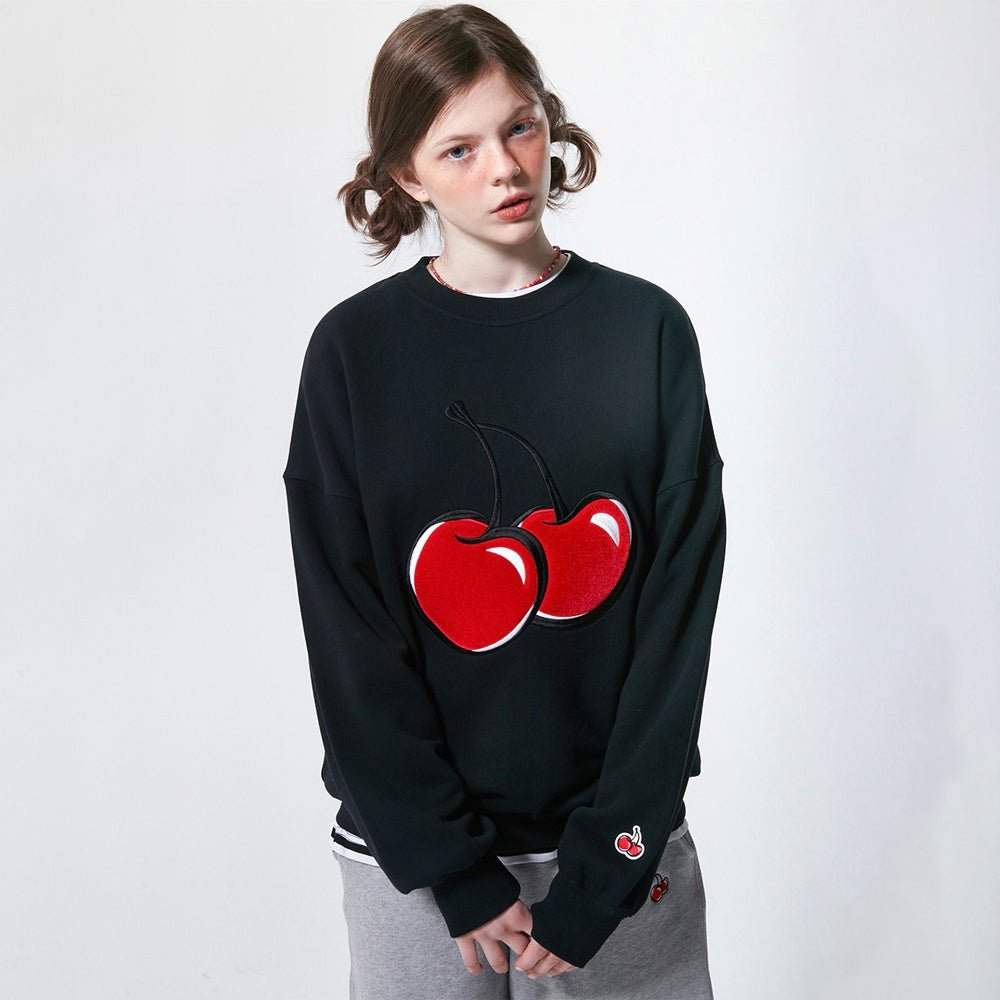 【KIRSH] BIG CHERRY SWEATSHIRT KS BLACK - コクモト KOCUMOTO