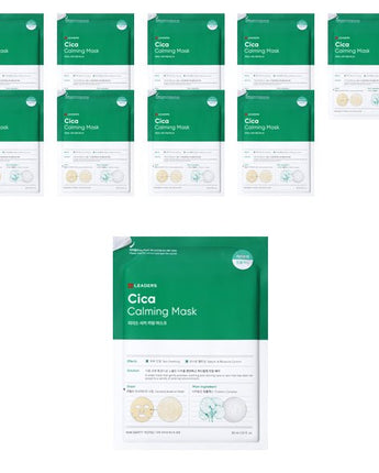 [LEADERS] Cica Calming Mask Pack (30ml x 10p) 韓国化粧品 贈り物 - コクモト KOCUMOTO