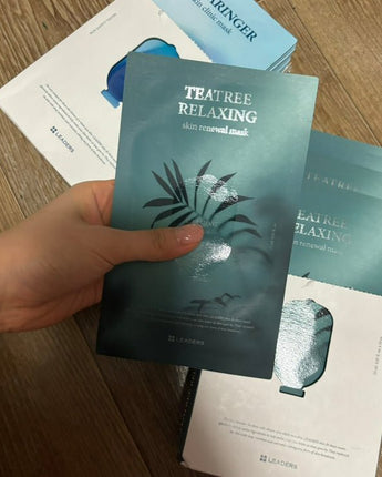 [LEADERS] TEATREE RELAXING Skin renewal Mask Pack (25ml x 10p) 韓国化粧品 贈り物 - コクモト KOCUMOTO