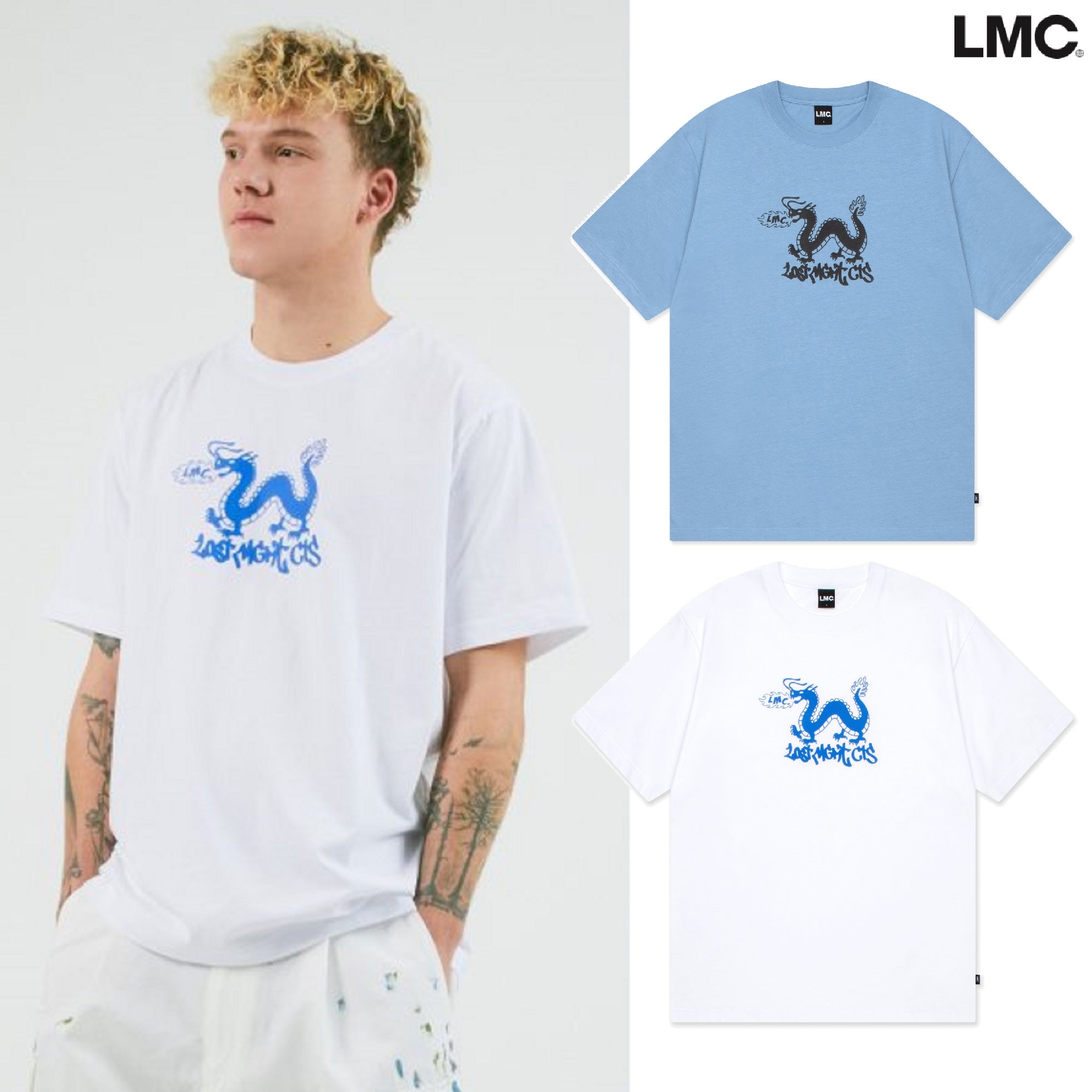 [LMC] 24S/S DRAGON TAG TEE 2色 新商品 カップルアイテム 夏ファッション - コクモト KOCUMOTO