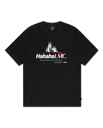 [LMC]X HAHA HA OFFICE CATS TEAM LEADER TEE _black カップルアイテム 夏ファッション - コクモト KOCUMOTO