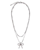 [LUV IS TRUE] CH RIBBON NECKLACE(SILVER) 新商品 贈り物 - コクモト KOCUMOTO