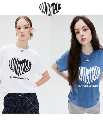 [LUV IS TRUE] SU HEART LOGO TEE 2色 新商品 女性服 - コクモト KOCUMOTO