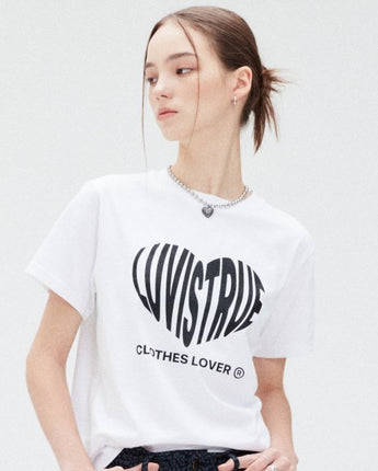 [LUV IS TRUE] SU HEART LOGO TEE 2色 新商品 女性服 - コクモト KOCUMOTO