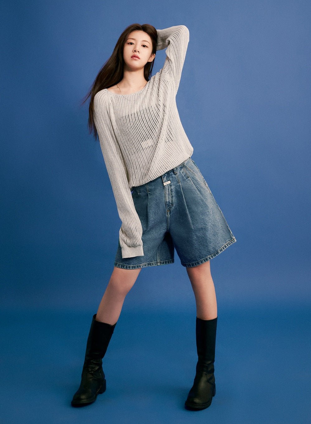 【MARITHE FRANCOIS GIRBAUD】【韓国人気】W BERMUDA DENIM PANTS ブルー - コクモト KOCUMOTO