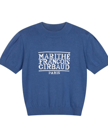 【MARITHE FRANCOIS GIRBAUD】【韓国人気】W CLASSIC LOGO HALF KNIT blue - コクモト KOCUMOTO