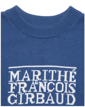 【MARITHE FRANCOIS GIRBAUD】【韓国人気】W CLASSIC LOGO HALF KNIT blue - コクモト KOCUMOTO