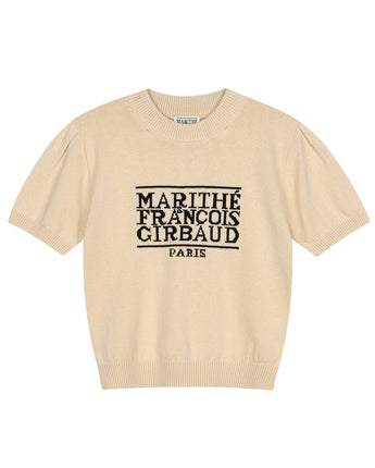 【MARITHE FRANCOIS GIRBAUD】【韓国人気】W CLASSIC LOGO HALF KNIT ivory - コクモト KOCUMOTO