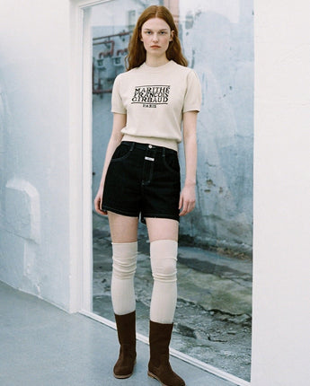 【MARITHE FRANCOIS GIRBAUD】【韓国人気】W CLASSIC LOGO HALF KNIT ivory - コクモト KOCUMOTO