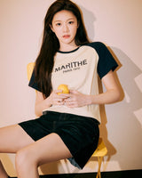 【MARITHE FRANCOIS GIRBAUD】【韓国人気】W RAGLAN REGULAR LOGO TEE navy - コクモト KOCUMOTO