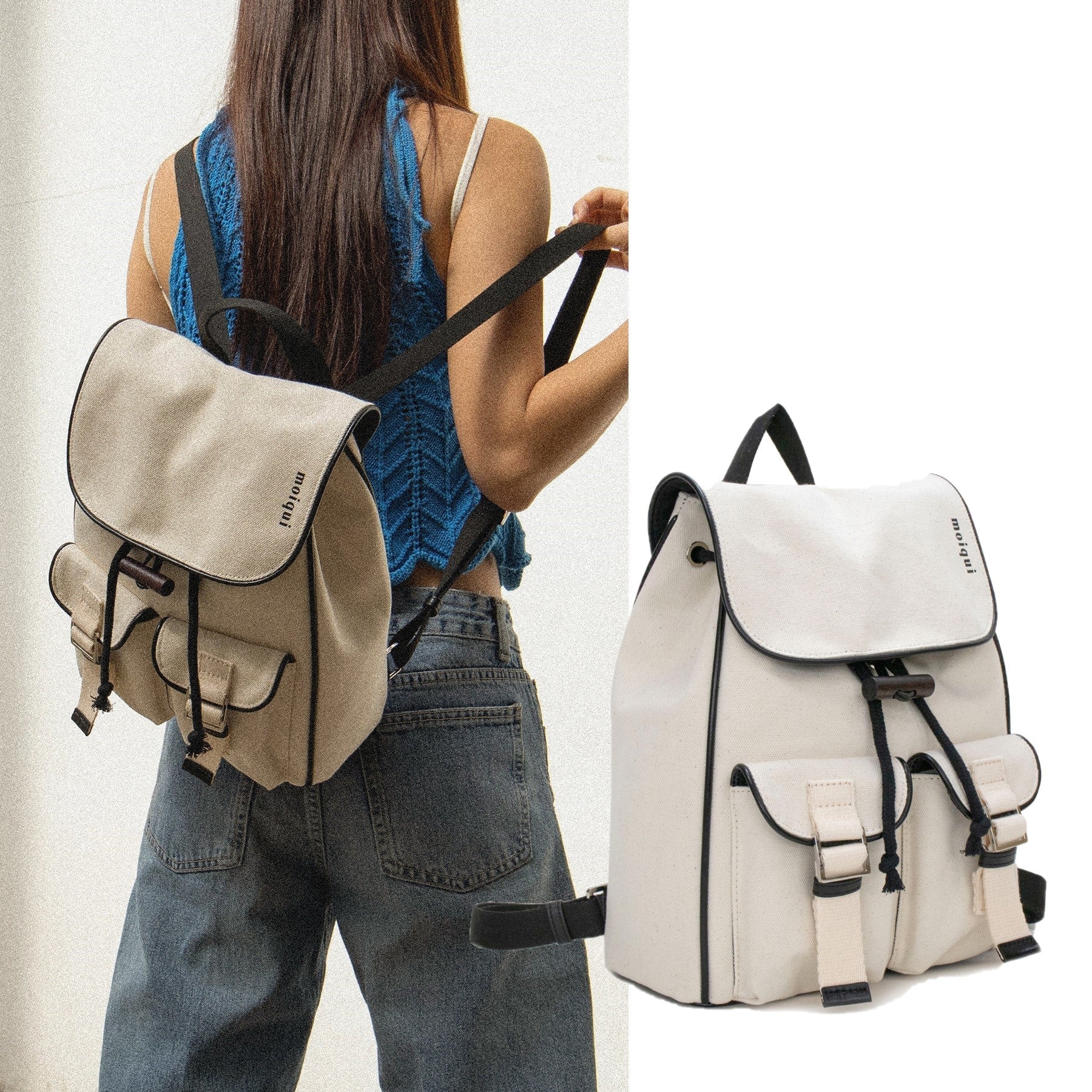 [MOIQUI]韓国人気ファッション Les Deux Backpack_canvas - コクモト KOCUMOTO