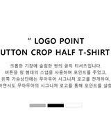 [muahmuah] Logo point button crop half t-shirt 3色 新商品 デイリールック - コクモト KOCUMOTO