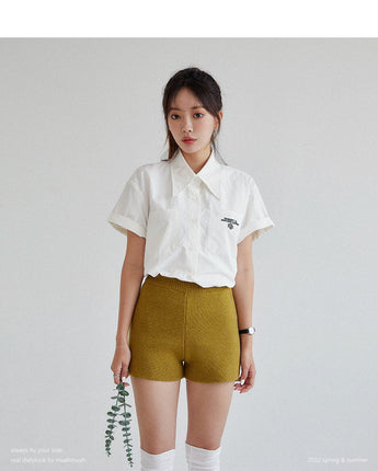 [muahmuah] LOGO POINT POCKET HALF SHIRT 2色 新商品 女性服 デイリールック 夏のファッション - コクモト KOCUMOTO