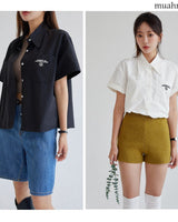 [muahmuah] LOGO POINT POCKET HALF SHIRT 2色 新商品 女性服 デイリールック 夏のファッション - コクモト KOCUMOTO