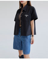 [muahmuah] LOGO POINT POCKET HALF SHIRT 2色 新商品 女性服 デイリールック 夏のファッション - コクモト KOCUMOTO