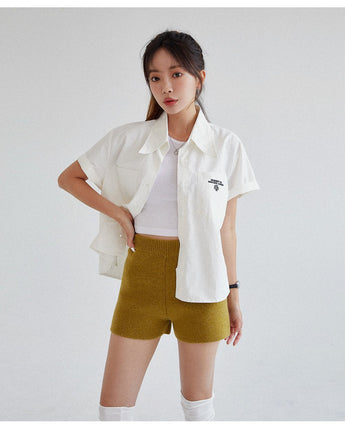 [muahmuah] LOGO POINT POCKET HALF SHIRT 2色 新商品 女性服 デイリールック 夏のファッション - コクモト KOCUMOTO