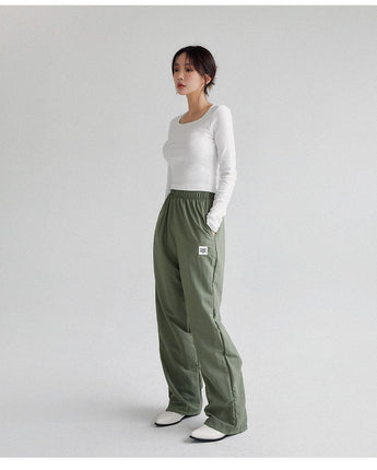 [muahmuah] muah Cooling Wide Banding Pants 2色 新商品 韓国人気 - コクモト KOCUMOTO