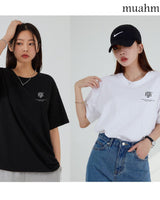 [muahmuah] Signature logo soft cotton round T-shirt 2色 デイリー 韓国人気 夏のファッション - コクモト KOCUMOTO