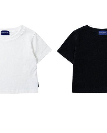 [muahmuah] SLIM FIT CROP HALF T-SHIRT 2色 新商品 女性服 デイリールック 夏のファッション - コクモト KOCUMOTO