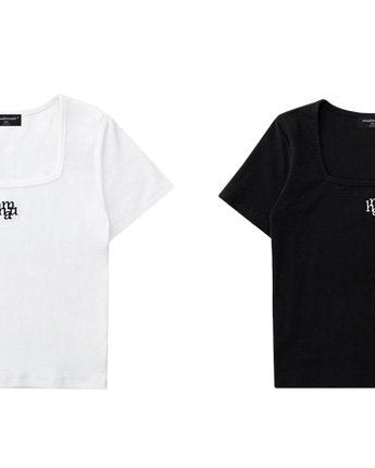 [muahmuah] Square neck regular half t-shirt 2色 新商品 デイリールック - コクモト KOCUMOTO