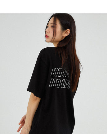 [muahmuah] Vivid logo short sleeve t-shirt 2色 デイリー 韓国人気 夏のファッション - コクモト KOCUMOTO