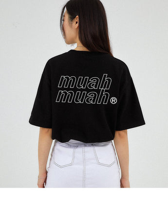 [muahmuah] Vivid logo short sleeve t-shirt 2色 デイリー 韓国人気 夏のファッション - コクモト KOCUMOTO